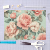 Blush Rozen Mint Groen Decoupage Tissuepapier (Craft)