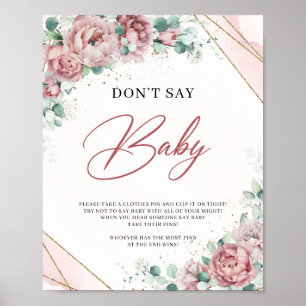 Blush rozen pinda's eucalyptus gold niet zeggen Ba Poster
