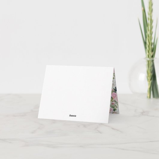 Blush Rozen & pioenen communie Dank u opmerking Bedankkaart (Achterkant)