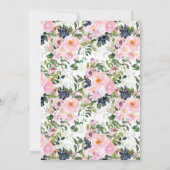 Blush Rozen & pioenen doopsel Kaart (Achterkant)