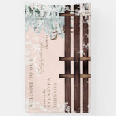 Blush Rustic Baby Het is koud Buiten Welkom Spandoek (Verticaal)