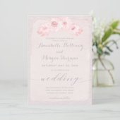 Blush Rustic Calligraphy Wedding Kaart (Staand voorkant)