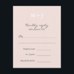 Blush Rustic Monogram Wreath Wedding Réponse RSVP<br><div class="desc"></div>