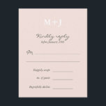 Blush Rustic Monogram Wreath Wedding Réponse RSVP<br><div class="desc"></div>