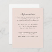 Blush rustieke Monogram krans Bruiloft Info Kaart (Voorkant / Achterkant)