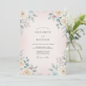 Blush Sage Bloom Bruiloft Kaart (Staand voorkant)