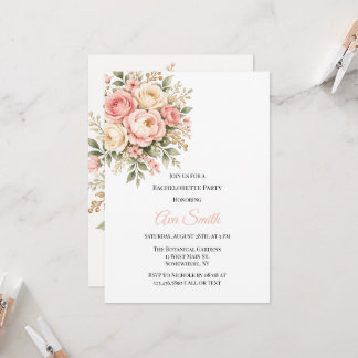 Blush Sage Champagne Bloemachtig Meisjesuitstapfee Kaart