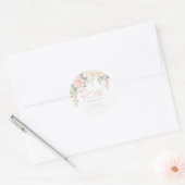 Blush & Sage Elegante Bloemen 90ste Verjaardagsfee Ronde Sticker (Envelop)