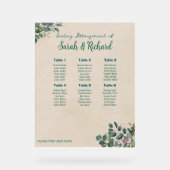 Blush Sage Floral Wedding Seating Chart (Recto)