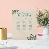 Blush Sage Floral Wedding Seating Chart (Mariage)