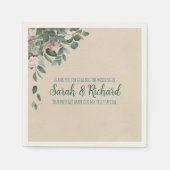 Blush Sage Floral Wedding Servet (Voorkant)