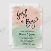 Blush & Sage Green Gender onthullen, Waterverf, Go Kaart (Voorkant)