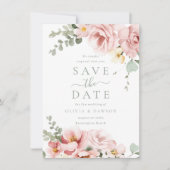 Blush & Sage Groen Goddelijke Elegantie Bruiloft Save The Date (Voorkant)