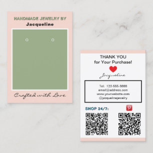 Blush Sage Oorbellen Bewerken Sociale Media QR Cod Visitekaartje