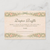 Blush Sage Roos Boog Diapper Loterij Informatiekaartje (Voorkant)