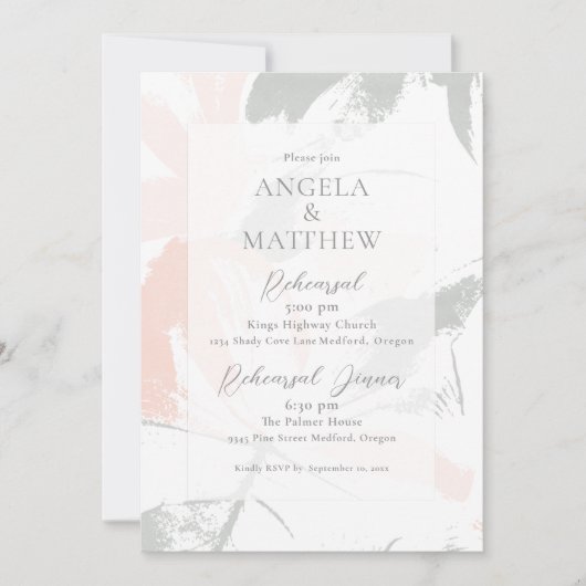 Blush Sage Waterverf Abstract Kaart (Voorkant)