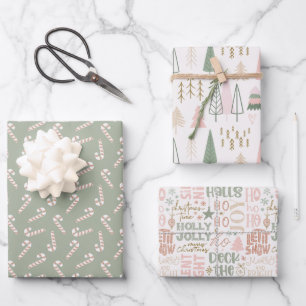 Blush Sage Wrapping Paper Flat Sheet Set van 3