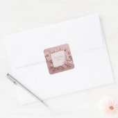 Blush Sakura Cherry Blossom Wedding Vierkante Sticker (Envelop)