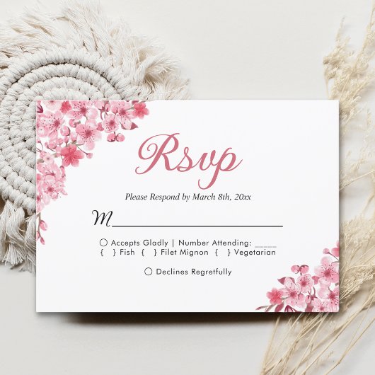 Blush Sakura Wedding – Spring Floral  RSVP