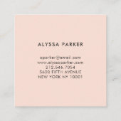 Blush Scribble | Trendy en Chic Vierkante Visitekaartje (Achterkant)