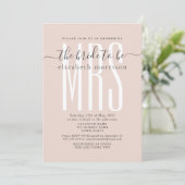 Blush Script Bridal Shower-uitnodiging Kaart (Staand voorkant)