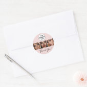 Blush Script Logo Foto Make-up Bedankt Ronde Sticker (Envelop)