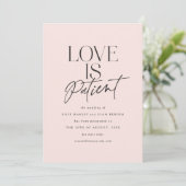 Blush Script Love is Patiënt Verander de datum Aankondiging (Staand voorkant)