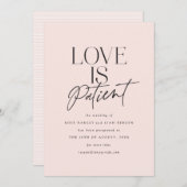 Blush Script Love is Patiënt Verander de datum Aankondiging (Voorkant / Achterkant)