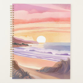Blush Sea Sunset | Beach Watercolor Painting Planner