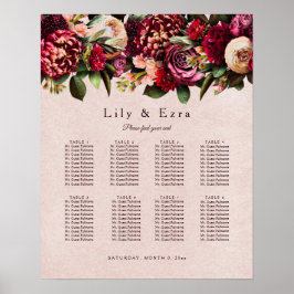 Blush Seating Chart Poster