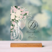 Blush Sheer Bow Rose Bouquet-Monogrammé (Neutre)
