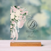 Blush Sheer Bow Rose Bouquet-Monogrammé (Neutre)