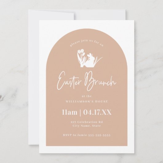 Blush Silhouette Arch Easter Brunch Kaart (Voorkant)