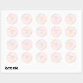 Blush & Silver Namen Bruiloft Dank u Ronde Sticker (Vel)