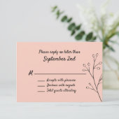 Blush Simple Floral Wedding RSVP (Staand voorkant)