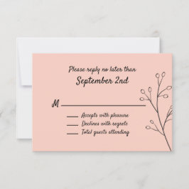 Blush Simple Floral Wedding RSVP
