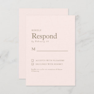 Blush Simple Gold Texte Mariage RSVP