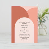 Blush Simply Arches Wedding Invitation Kaart (Staand voorkant)