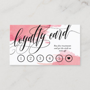 Blush Smudges - Calligraphy Loyalty Punch Card