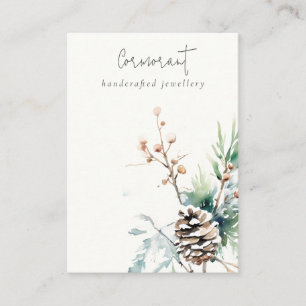 Blush Sneeuw Winter Berries Blank Sieraden Houder Visitekaartje