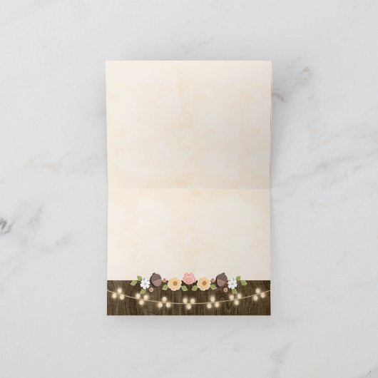 Blush snoer van lichten herfst roestig dank je wel bedankkaart (Binnen)