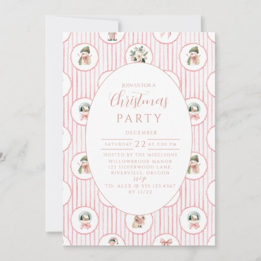 Blush Snowman Christmas Kaart (Voorkant)