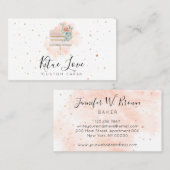 Blush Soft Pink Pastry Cake Baker Visitekaartje (Voorkant / Achterkant)
