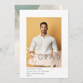 Blush Splash Title Minimalistisch Afstuderen Foto Aankondiging (Voorkant / Achterkant)