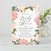 Blush Spring Floral Baby shower Kaart (Staand voorkant)