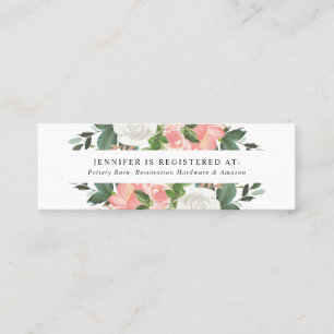 Blush Spring Floral   Bruidsregister Kaarten Mini Visitekaartje