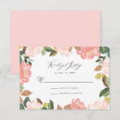 Blush Spring Floral | Trouw RSVP Kaart (Voorkant / Achterkant)