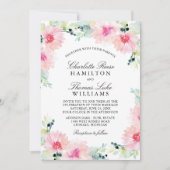  Blush Spring Floral Waterverf Wedding Kaart (Voorkant)