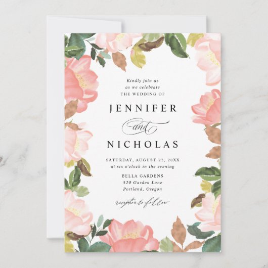 Blush Spring Floral | Weddenschap Kaart (Voorkant)