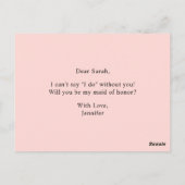 Blush Spring Floral wordt mijn bruidsmeisje Briefkaart (Achterkant)